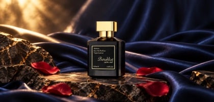 Barakkat Satin Oud: rožės, oud ir vanilinis fonas